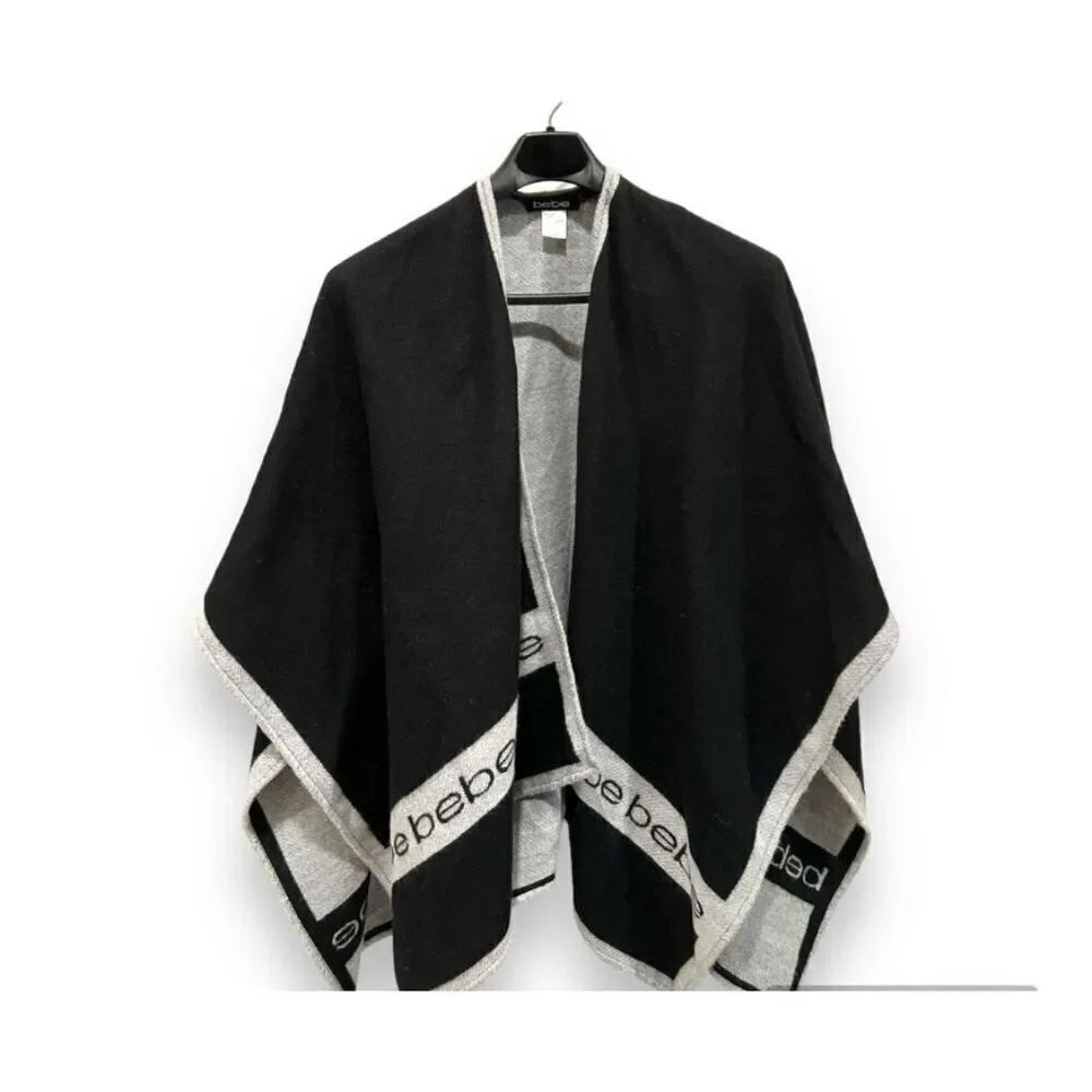 BEBE Ruana Open Front Poncho Cape Shawl Vest Jacket Coat ONE SIZE NWT